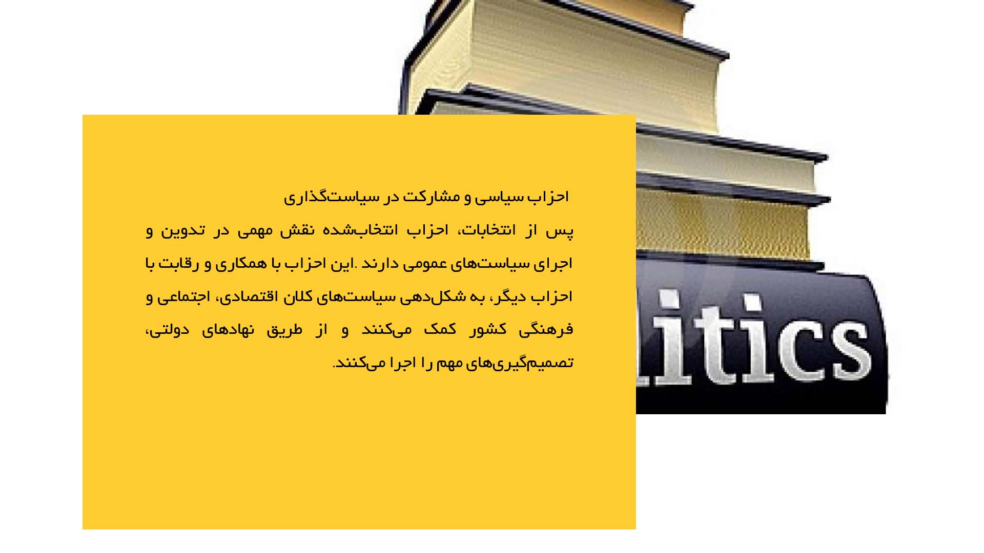 پاورپوینت در مورد انتخابات و تأثیر احزاب سیاسی